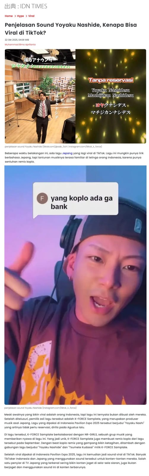Beitrag im indonesischen Medium „IDN Times“